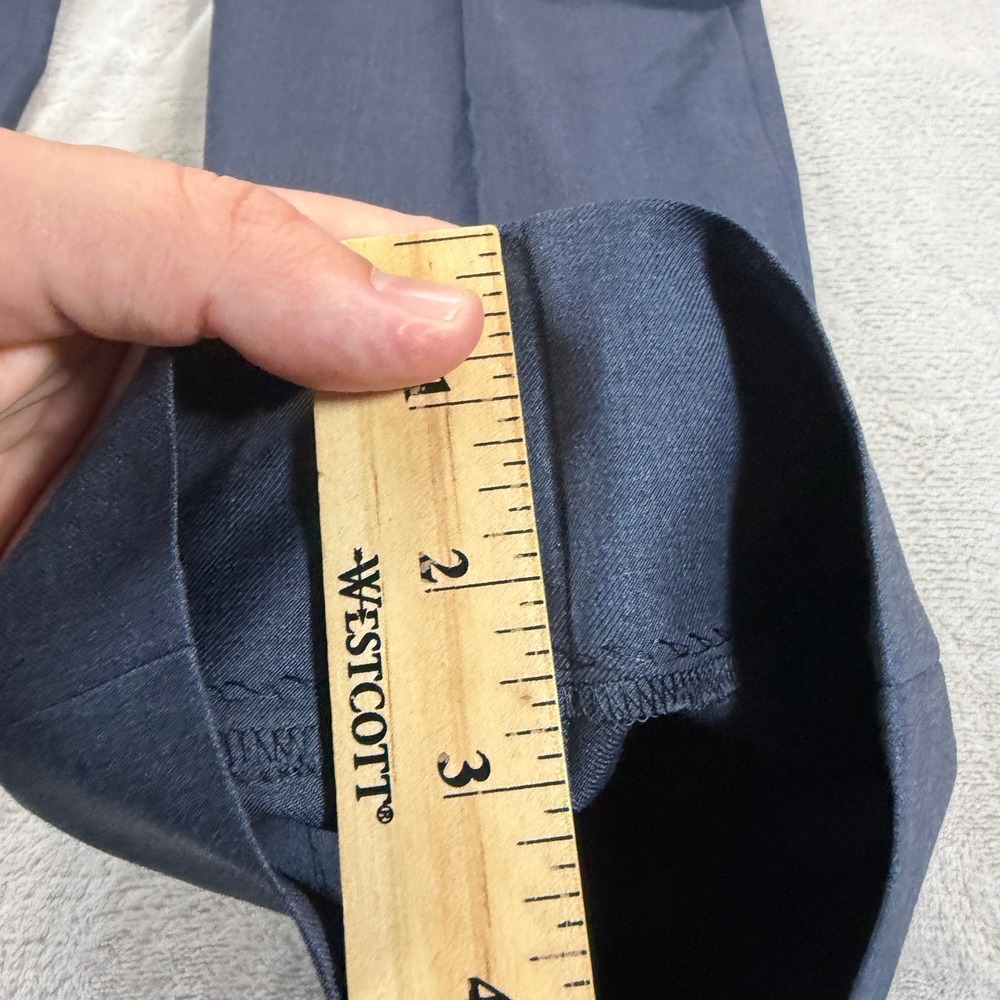 Santorelli Romeo Mens 35x34 Luxury Serge Blue Virgin Wool Flat Front Dress Pants - Picture 11 of 13